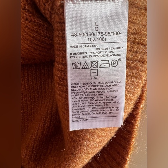 Gap crew  neck sweater GAP Sweater Unisex Size L RN 54023 Retro Knitting Brown - Picture 9 of 16